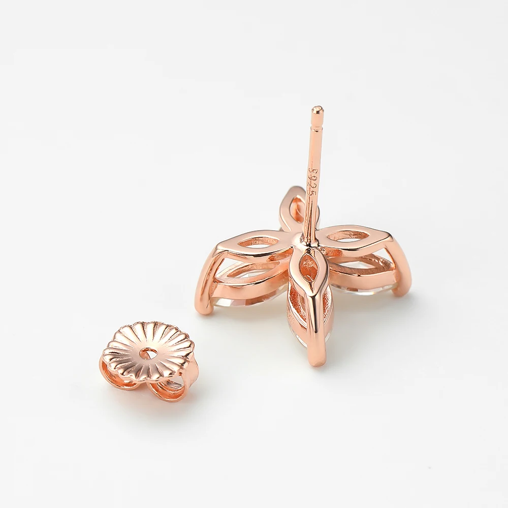 Kolczyki sztyfty i naszyjnik TBCYD Clover Horse Eye 3x6mm z moissanitem dla kobiet, srebro próby S925, diamenty markiza w kolorze D, kolczyki i zawieszki. — zdjęcie 4
