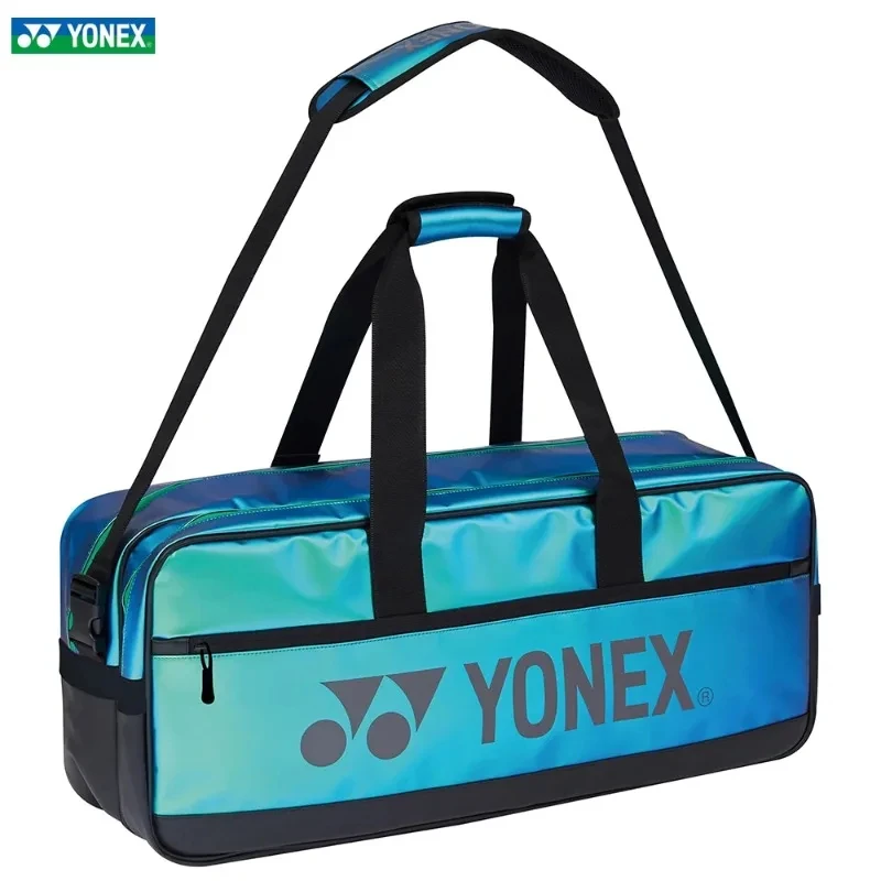 YONEX High Quality PU Leather Badminton Racquet Sports Bag Tennis Bag Waterproof Competition Large Capacity Blue Brand New