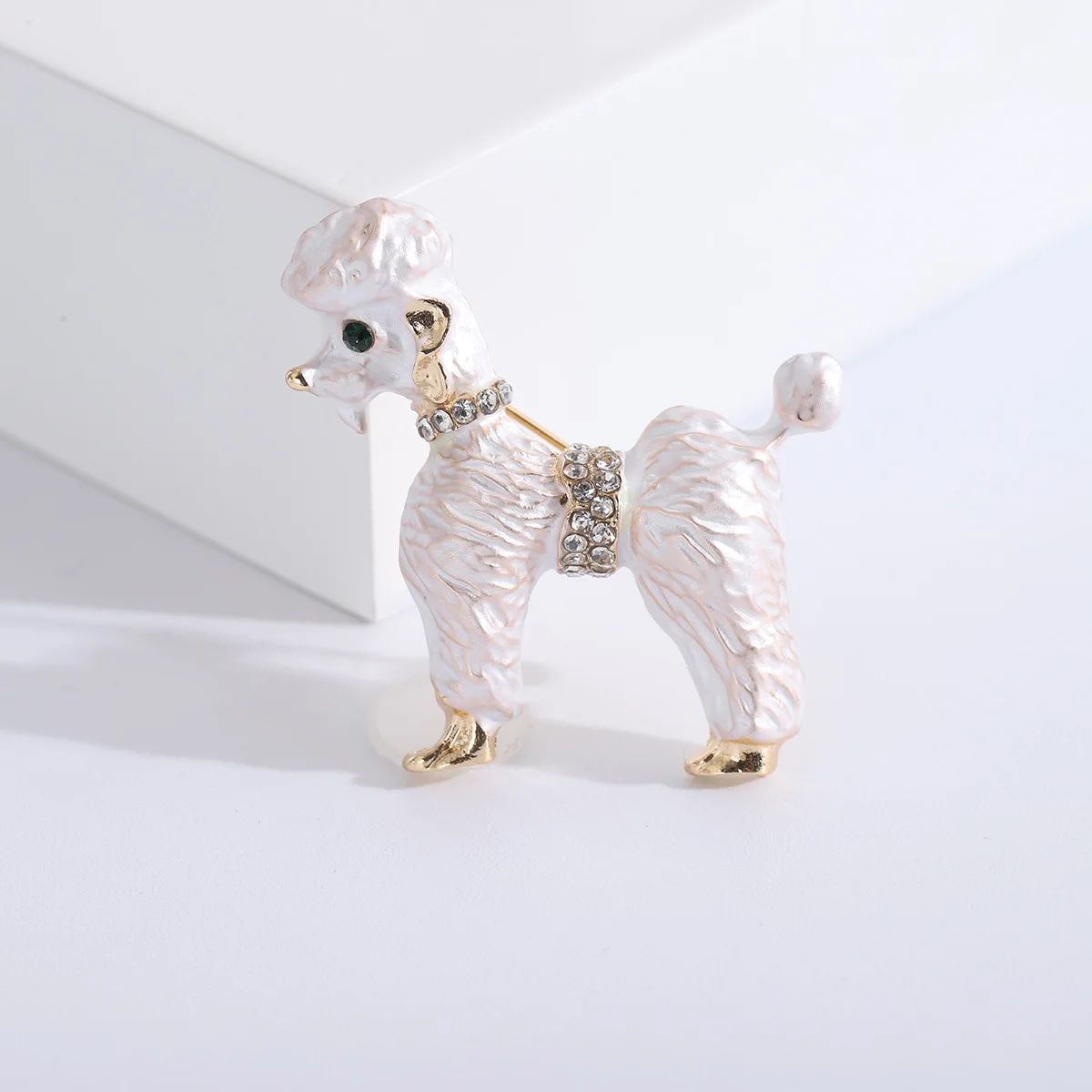 Poodle Dog Brooches Women Unisex 2-color Enamel Cute Animal Party Casual Clothing Suit Coat Bag Accesories Pins Jewelry Gifts