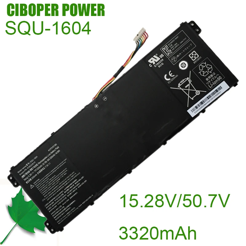 CIBOPER POWER Genuine Laptop Battery SQU-1604 15.28V/50.7Wh/3320mAh For Founder 916Q2272H Notebook