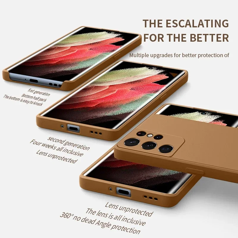 Liquid Silicone Case for Samsung Galaxy S8 S9 S10 Lite S20 S21 S22 S23 S24 Plus FE A52 A31 A41 A71 A51 A72 A70 A50 Coque