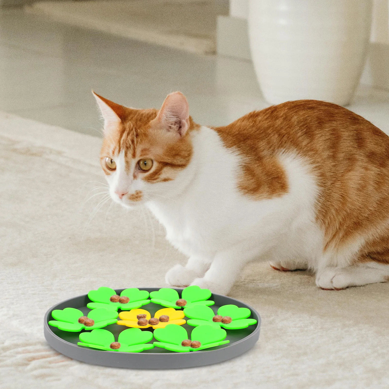 

Pet Feeding Mat Small Size Non-Slip Suction Cups Slow Feed Cats Durable Washable Food Tray Dog Bowl Mat