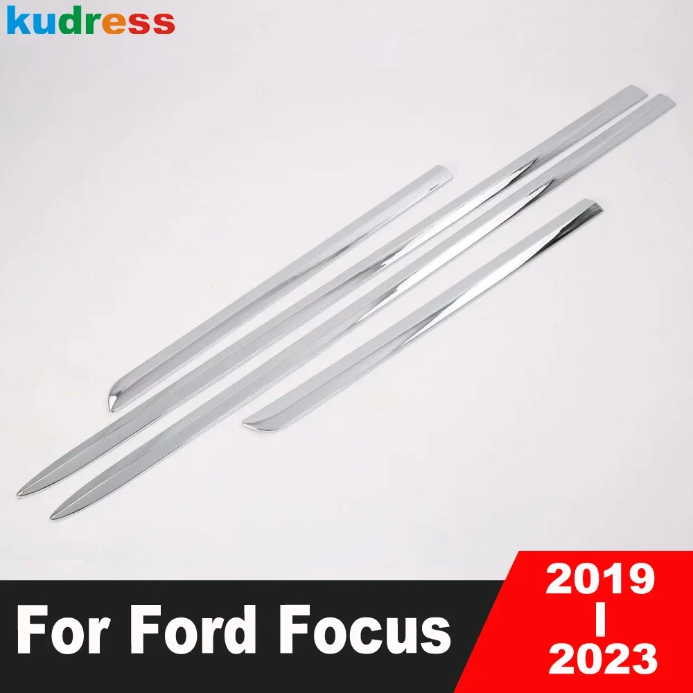 Side Door Body Trim For Ford Focus 2019 2020 2021 2022 2023 Chrome Car Door Panel Streamer Molding Garnish Strips Accessories