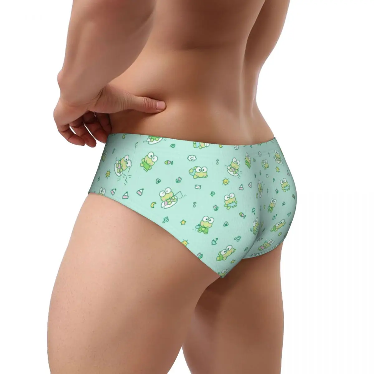 Custom Men\'s Keroppi Manga Men Brief Panties Male Stretch Cartoon   Underwear Underpants