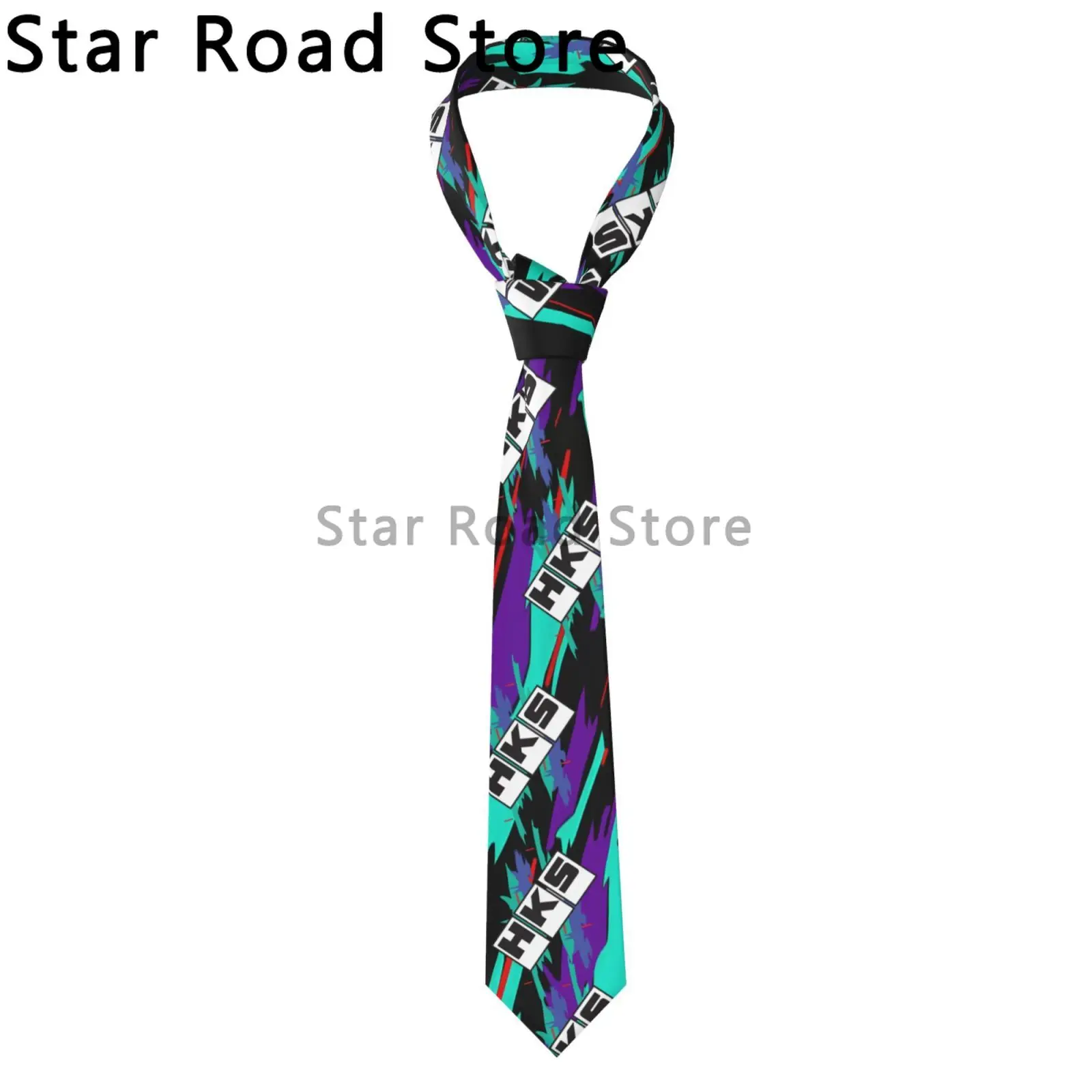 

HKS Advan JDM Logo Neck Tie Mens Personalized Silk Electronic Dance Necktie for Wedding Gravatas