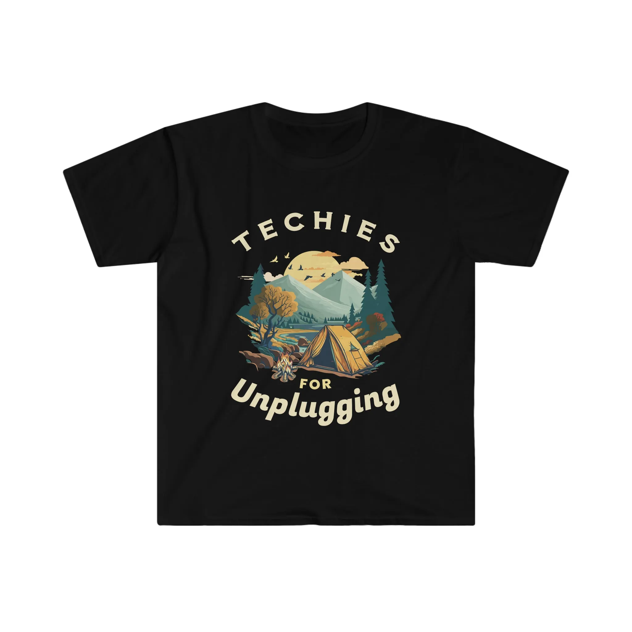 Techies for Unplugging Outdoors IT Computer Professional Softstyle T Shirt