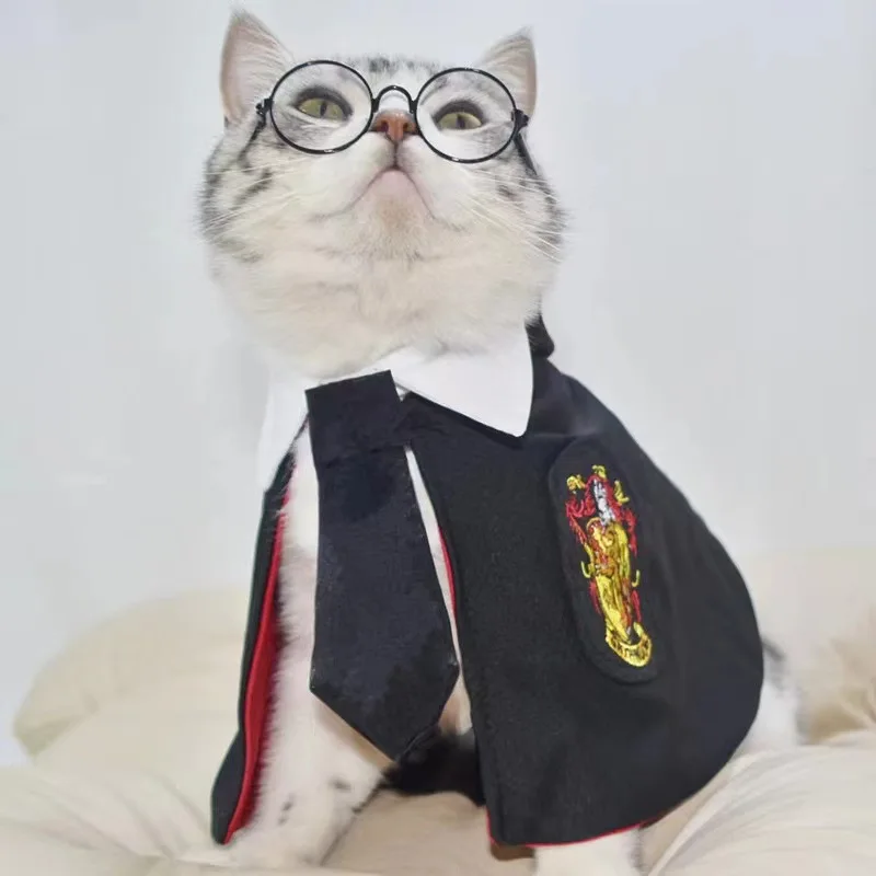 Mantello magico di Harry Potter per animali domestici Mantello di nonocchi ricamato primavera e autunno scialle per cani gatto COS vestiti marea