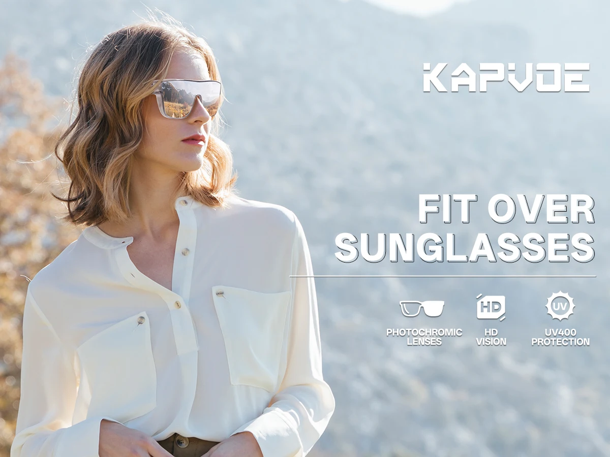 KAPVOE Neue Fitover Sonnenbrille UV400 Schutz Über Brille Träger Übergroße Quadratische Brille Männer Frauen Radfahren Laufen Gläser – Detail 11