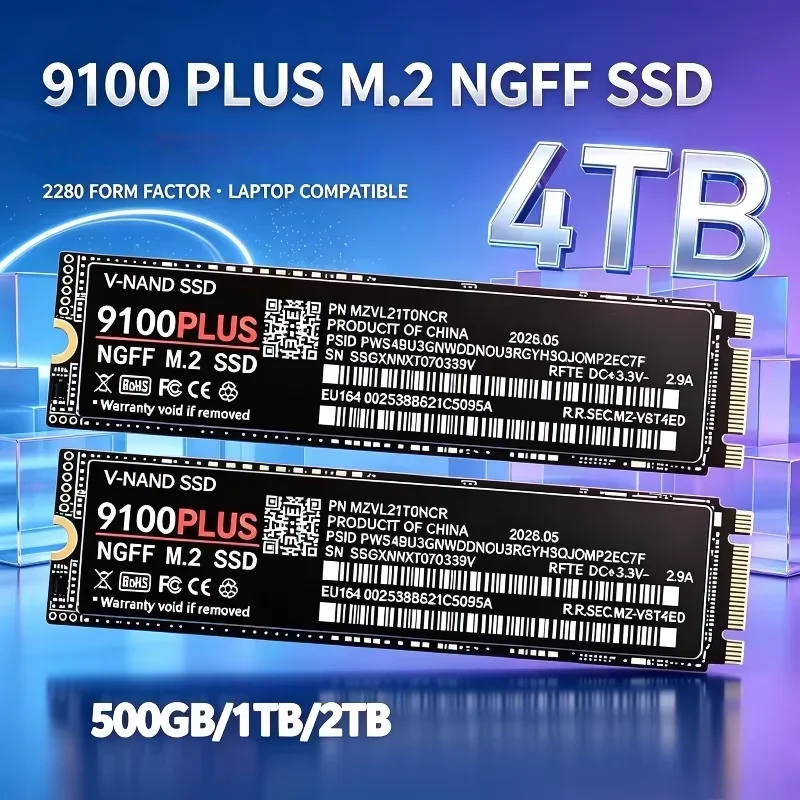 Internal Solid State Drive 9100 Plus M.2 NGFF Portable High Speed Transfer Hard Drive SSD 500GB 1TB 2TB 4TB for Laptop