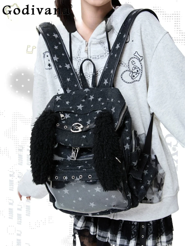 

Y2k Subculture Japanese-style Original Large Capacity Lolita Backpack Anime Doll Bag Sweet Cool Girl Commute Casual Backpack