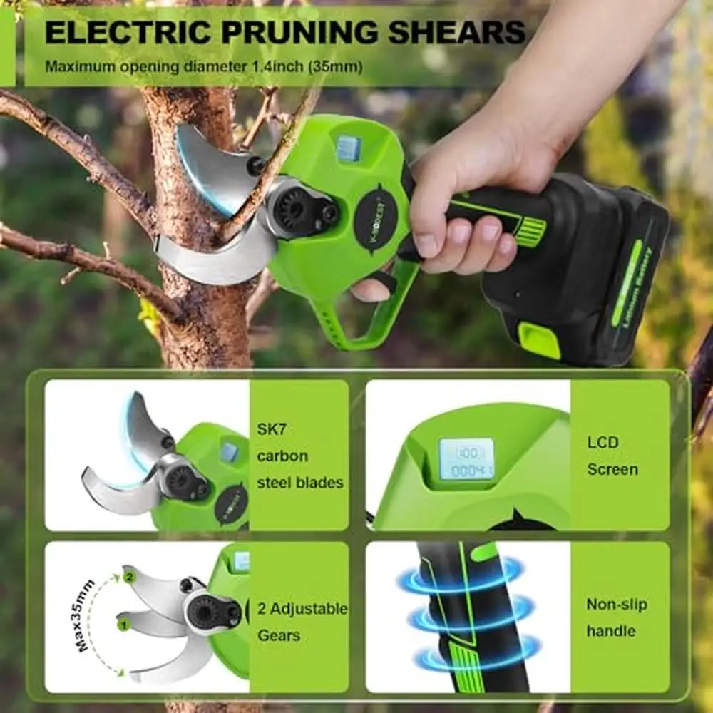 Cordless Pole Chainsaw and Pruning Shears Set Extension Pole Compatible Battery System High Branch Cutter Ground Trimmer Sharp