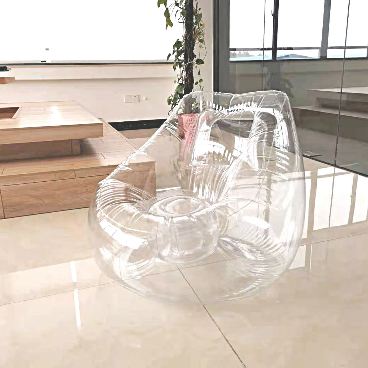 Transparent inflatable sofa lazy inflatable chair filling