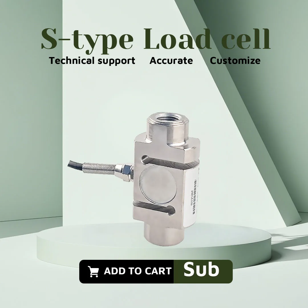 S Beam S-Type Tension Compression Load Cell Dynamometer Set for Pull/Press Force Measurement, High Brightness 5-Digit Indicator
