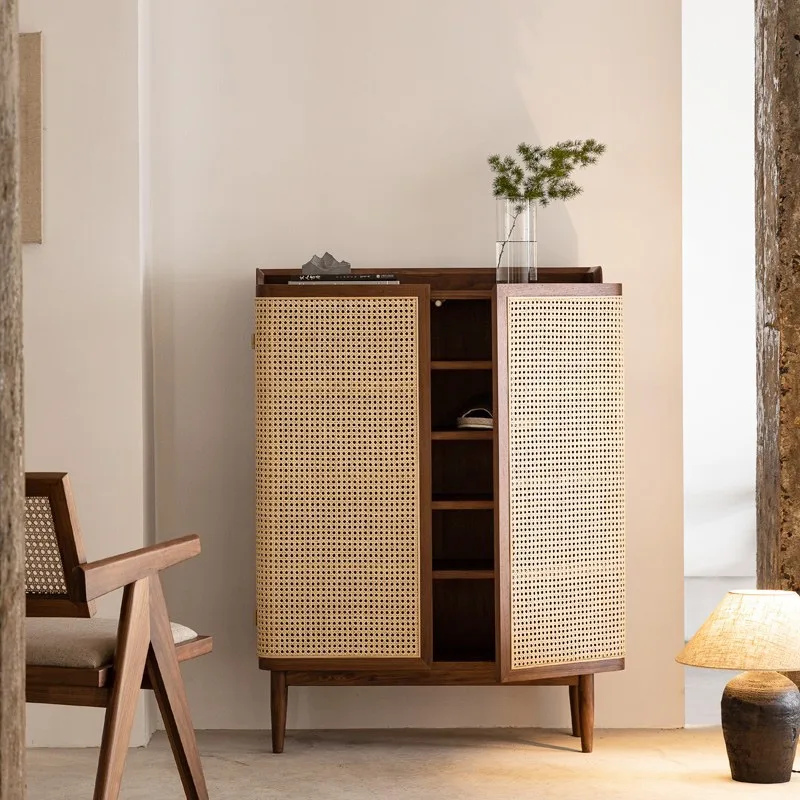 

Скандинавский шкаф для обуви, дверной шкаф для хранения вещей в гостиной, шкаф из ротанга на крыльце