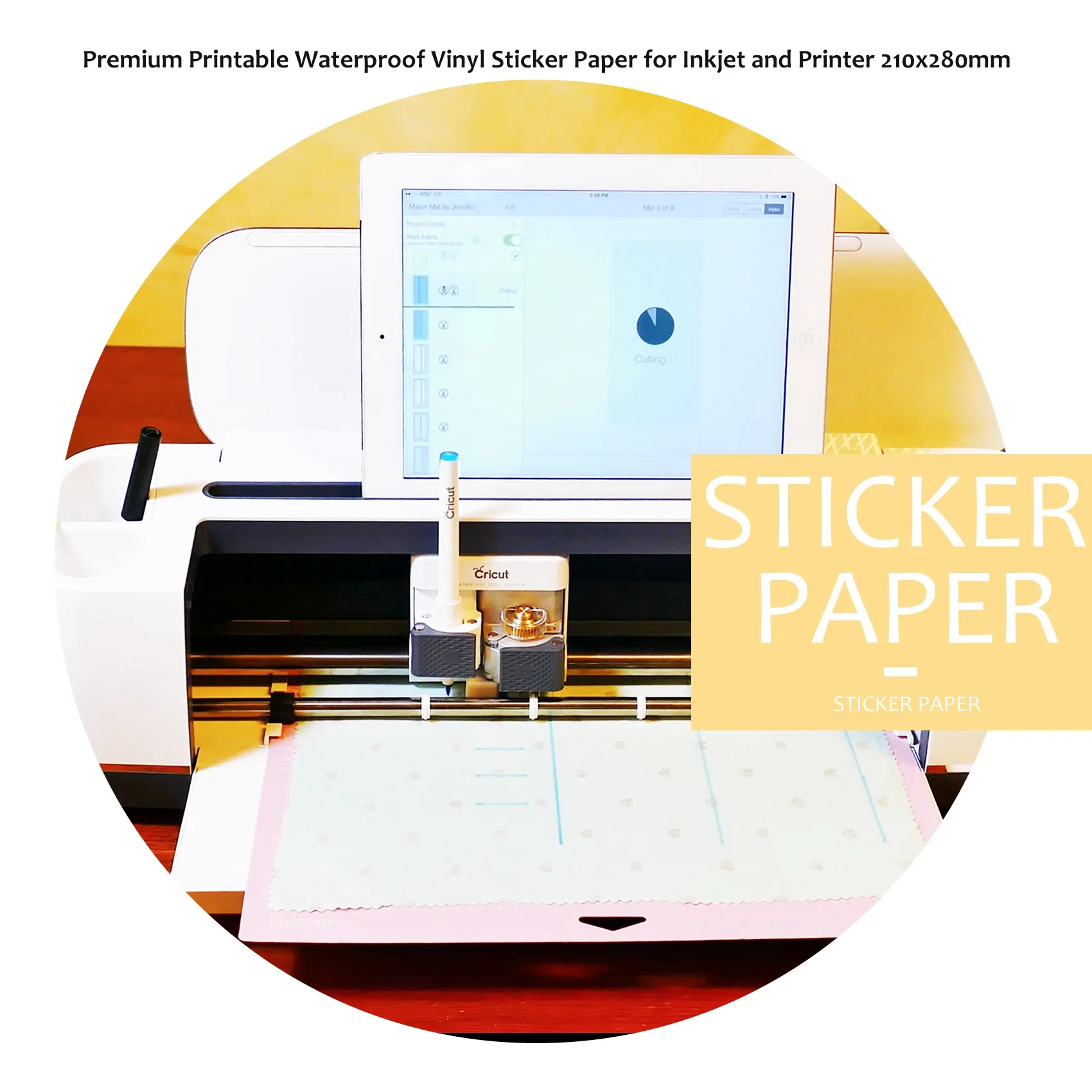 Practical-Premium Printable Waterproof Vinyl Sticker Paper For Inkjet And Printer 210X280mm 30 Sheets Matte White Decal Paper