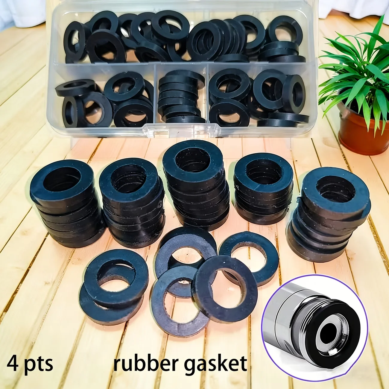 100pcs Black Rubber Flat Washers Seal Gasket Ring for Plumbing Automotive Hardware Fasteners Anti-Vibration Anti-Leak