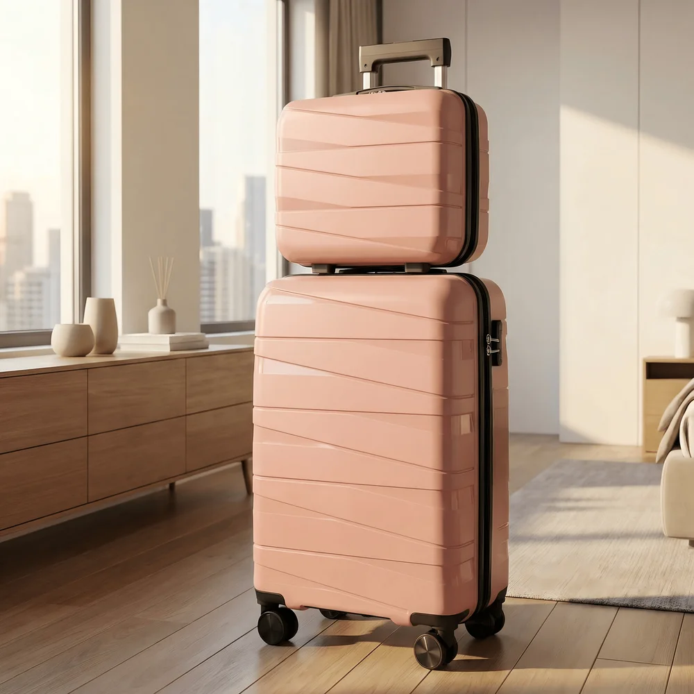 

And 14 Inch Luggage Cosmetic Storage 2pcs Set, With Spinner Wheels, CarryOn Size Suitcase Travel Suitcase Suitcases Suit Case T