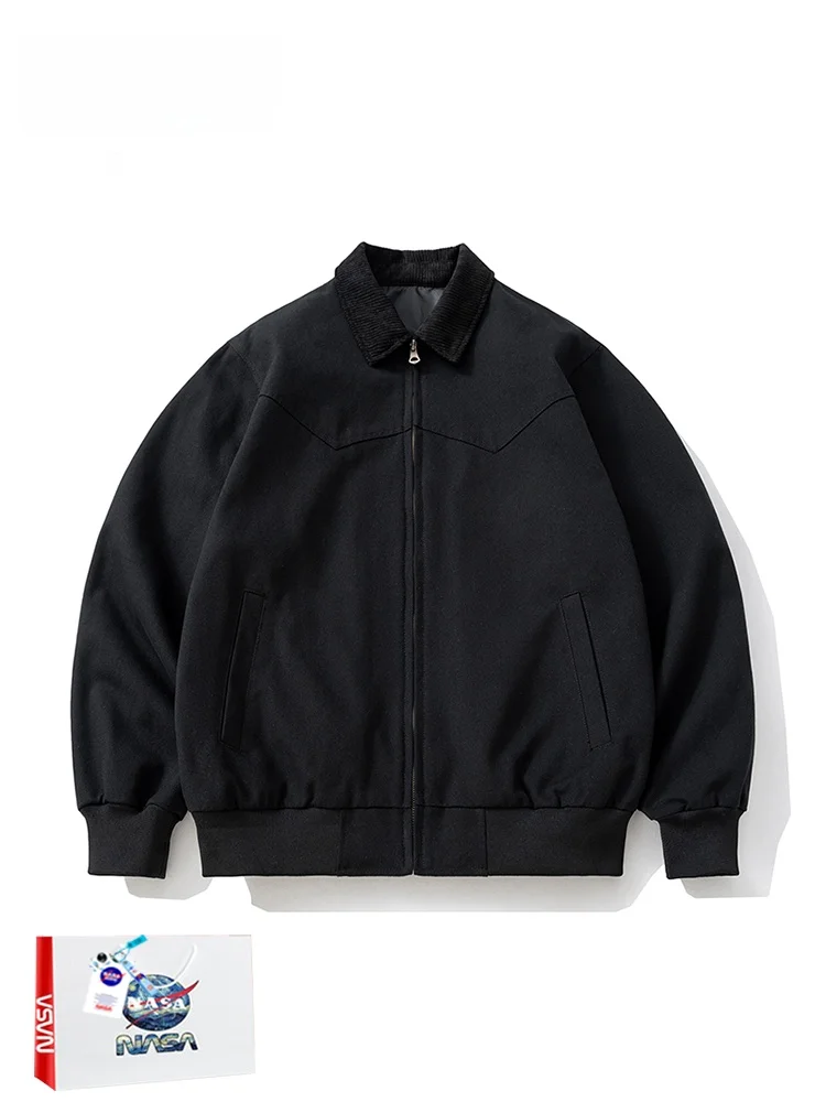 

Повседневная легкая весенне-осенняя куртка-пилот свободного кроя в бейсбольном стиле с молнией, длинными рукавами и защитой от ветра