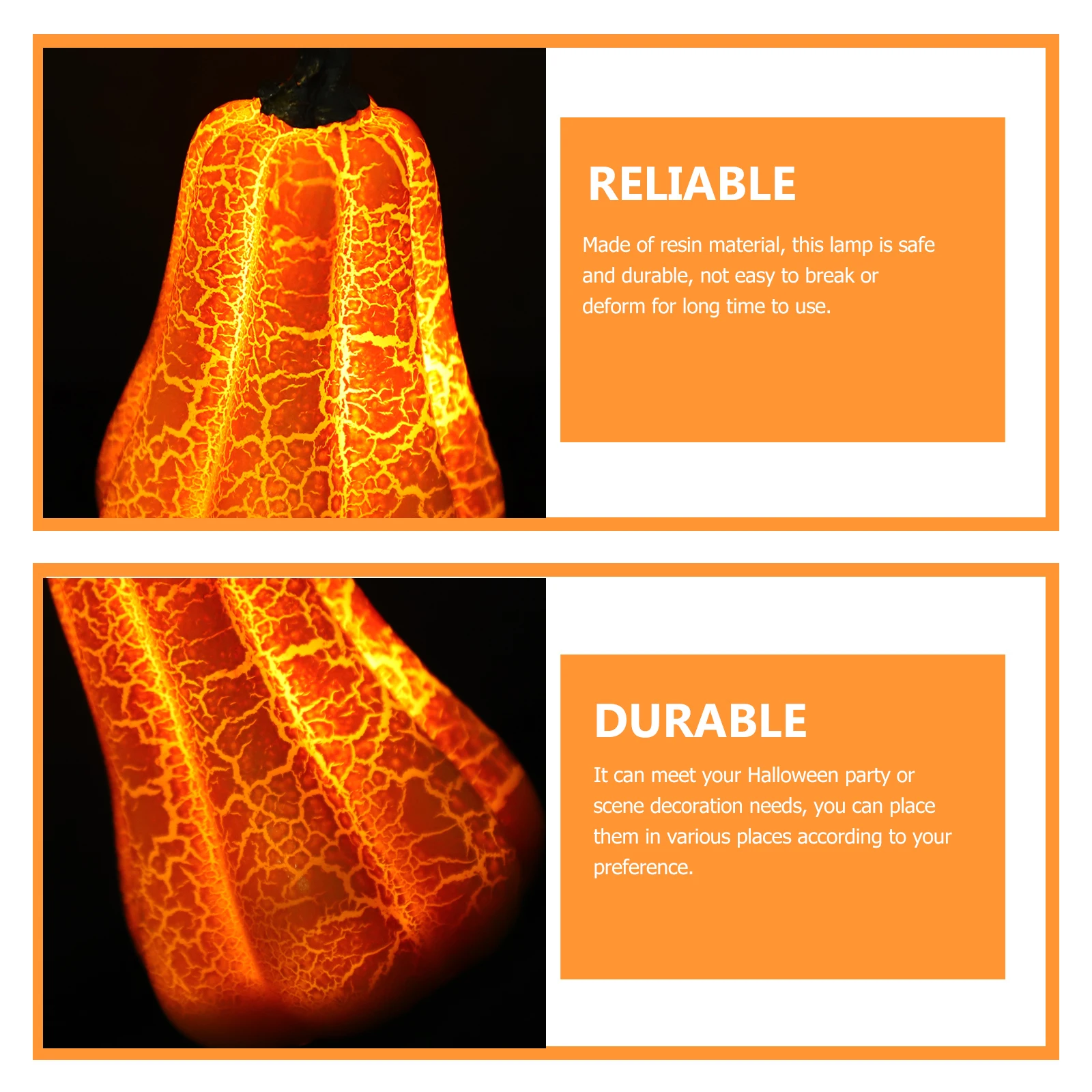 

LED Pumpkin Lamp Resin Halloween Light Decorative Festival Party Lights Warm Glow Home Decor Resin Pumpkin Light