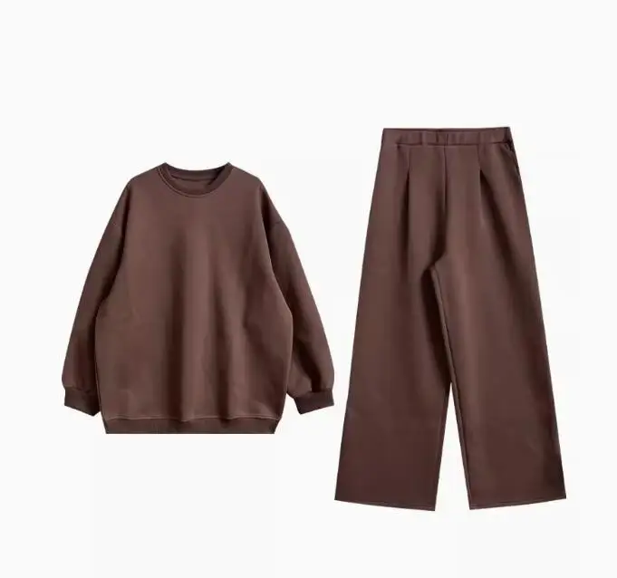 

SuperAen, новый дизайн, весна 2024, новый женский свободный свитер большого размера с горячими бриллиантами, спортивные штаны, комплект из двух предметов