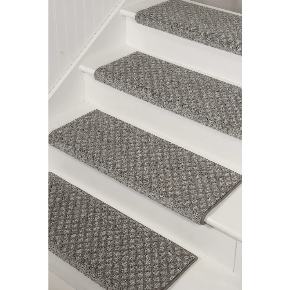 Rounded Bullnose Carpet Stair Treads - Anti Slip Indoor Stair Mats for Wooden Stairs