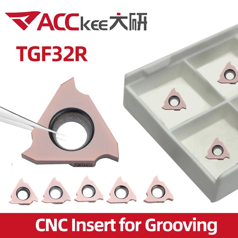 ACCKEE TGF32R 055/075/100/120/150/155/160/165/200/210/250/275/280/300 AP15TF CNC Lathe Tool Shallow Grooving Carbide Insert