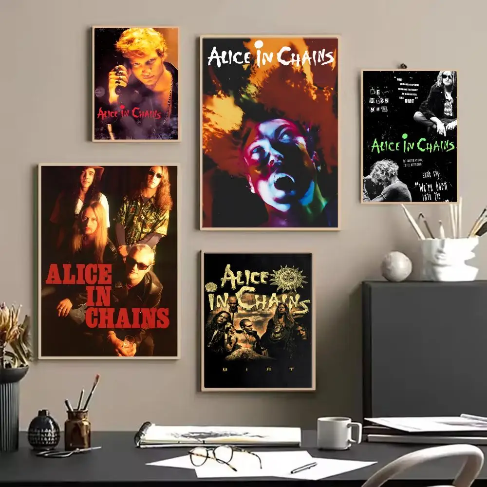 Band A-Alice in Chains Poster Poster Painting Wall Art for Living Room Home Gifts Decor Mural
