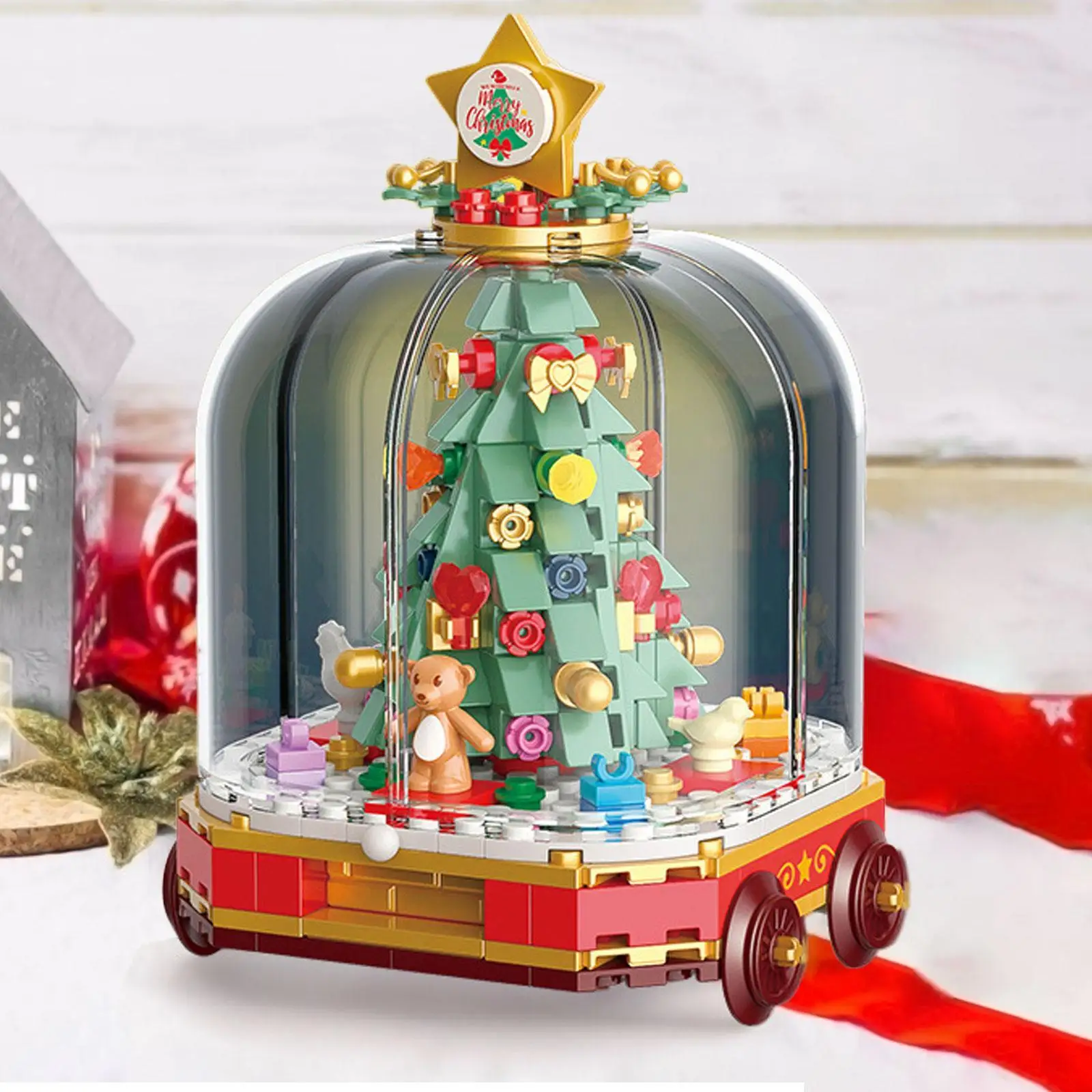 Christmas Building Blocks Decorations DIY Blocks Toy Kit for Kids Boys Teens