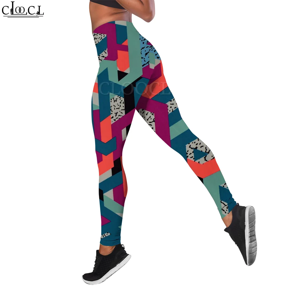 CLOOCL Mode Harajuku Vrouwen Legging Populaire Abstract Doolhof Grafische Broek Stretch Gym Broek voor Vrouwen Trainen