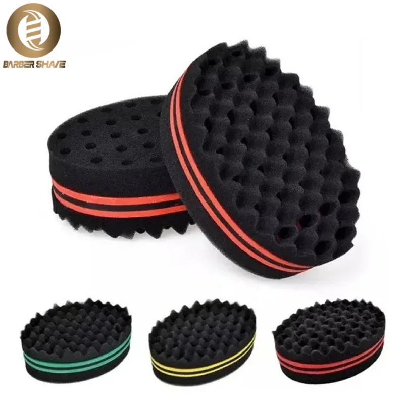 New Double-Sided Magic Twisted Hairbrush Sponge Fashion Styling Oval Dual Use Perforated Curly Sponge Wave Roll Washable Tool