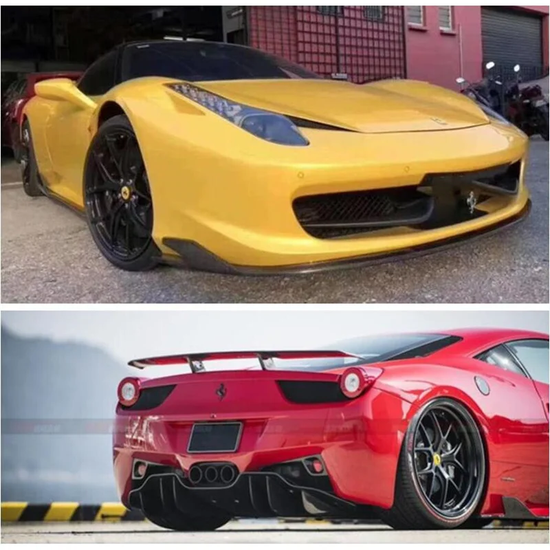 

For Ferrari 458 High Quality REAL Carbon Fiber Front Lip Splitters Rear Diffuser Bumper Spoiler V-Style