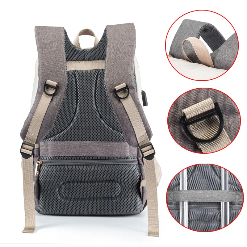 Diaper Backpack Baby Stroller Bag Mummy Daddy Waterproof Oxford Handbag Nursing Nappy Kits Maternity Packs USB Warmer Holder New