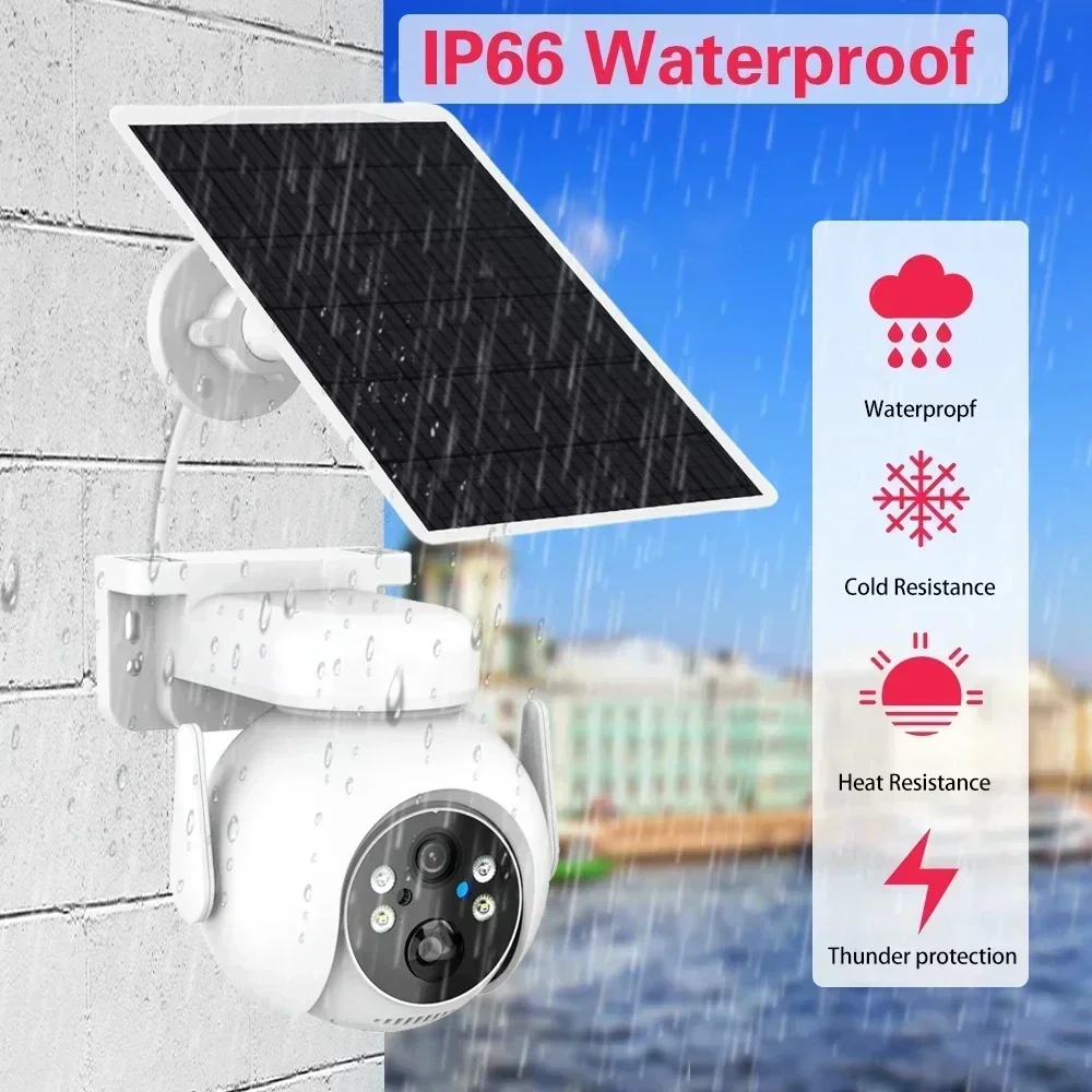 4MP Solar Camera WiFi CCTV Surveillance Camera Waterproof Night Vision PTZ Two Way Audio PIR Human Detect 5MP 8CH WiFi NVR Kits