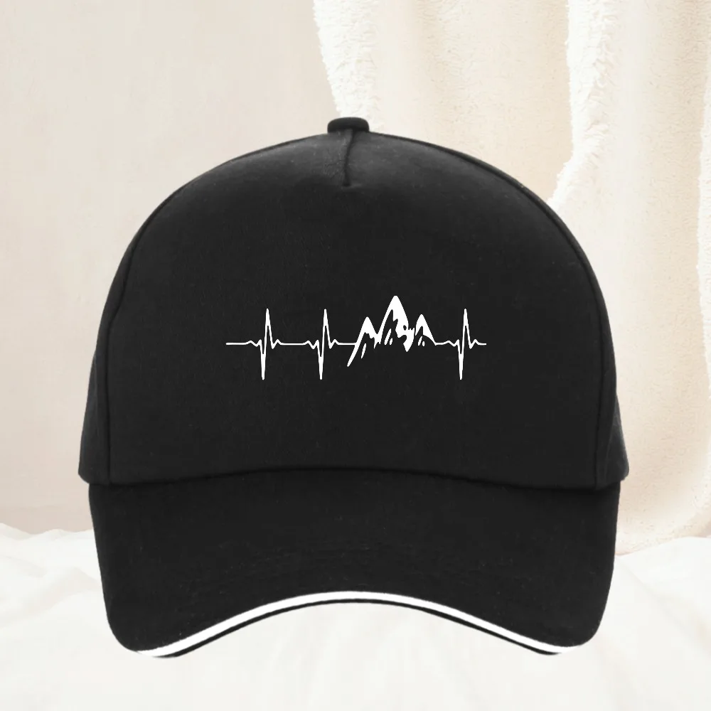 

Mountain Ecg hat Summer Men Women Harajuku Clothing Electrocardiogram mountaineering Baseball Cap Adjustable Casual Hats