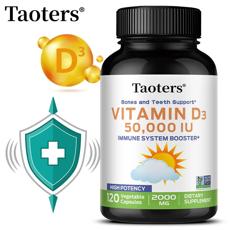 

Витамин D3 (1250 мкг) для здоровой работы мышц и поддержки иммунитета, без ГМО, без глютена - 120 растительных капсул