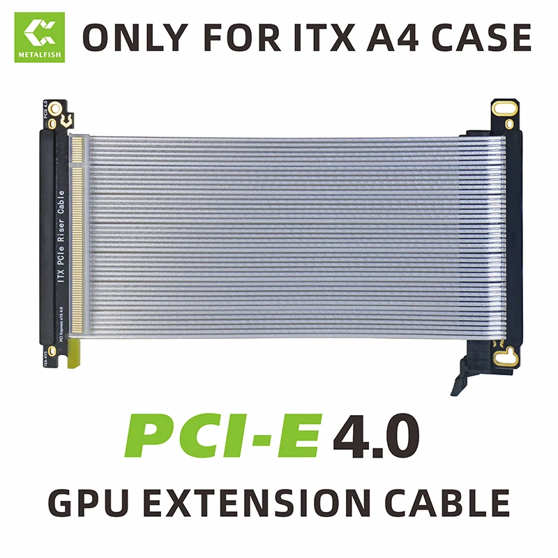 METALFISH Full Speed 4.0 PCIe3.0 x16 Riser Cable Biały przedłużacz GPU do obudowy konstrukcyjnej ITX A4 Mini Compact Case