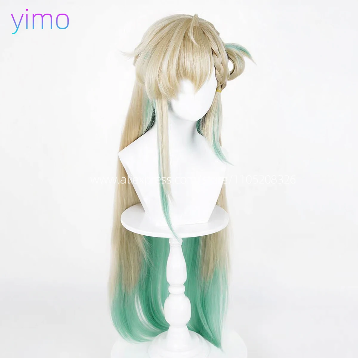 Wuthering Waves Lynae Parrucca Cosplay Capelli lunghi verde dorato Startorch Academy Fibra resistente al calore Capelli Festival Festa Donne Ragazze