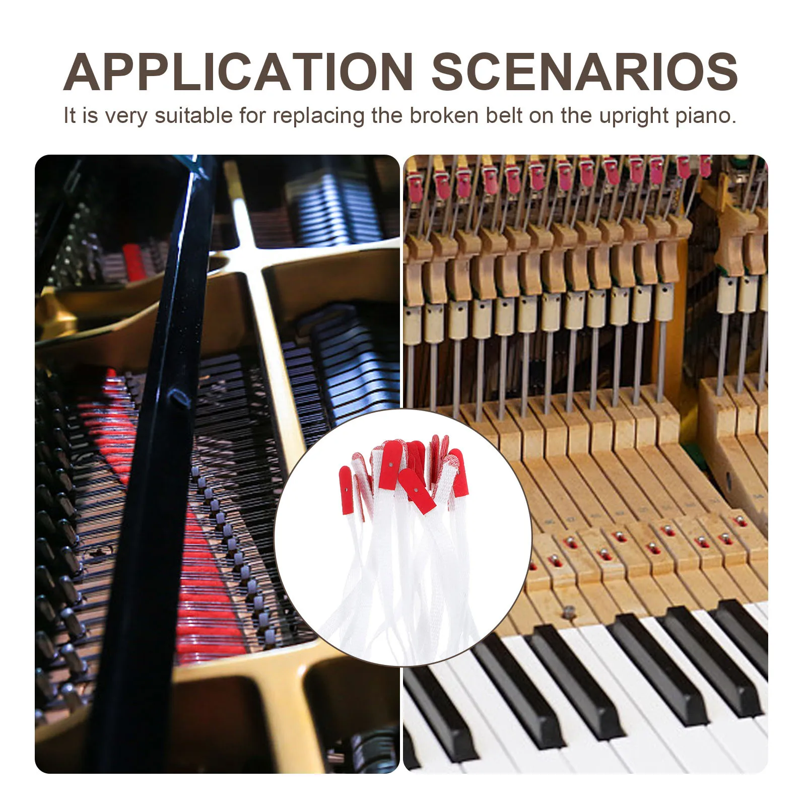 

20Pcs Piano Accessories Head Ropes Durable and Reliable for Vertical Pianos and Other Instruments Piano Climbing Strap