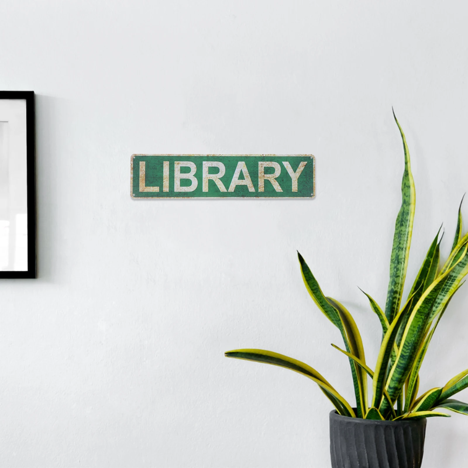 

Library Sign Wall Decoration Decorative Tin Plaques Book Lover Art Vintage Signs Front Door Home Bookstore Painting Merchandise