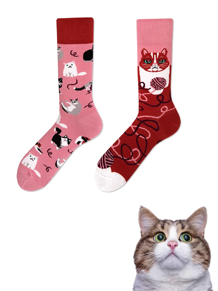 3pairs/lot Quality Womens Socks Combed Cotton Colorful Novelty and Fun socks Autumn Winter Warm Casual long Women sock Fashion