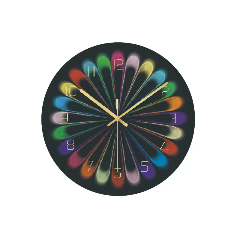 Supporto per orologio in vetro porcellanato blu e bianco con semplicità personalizzata e orologio da parete artistico colorato