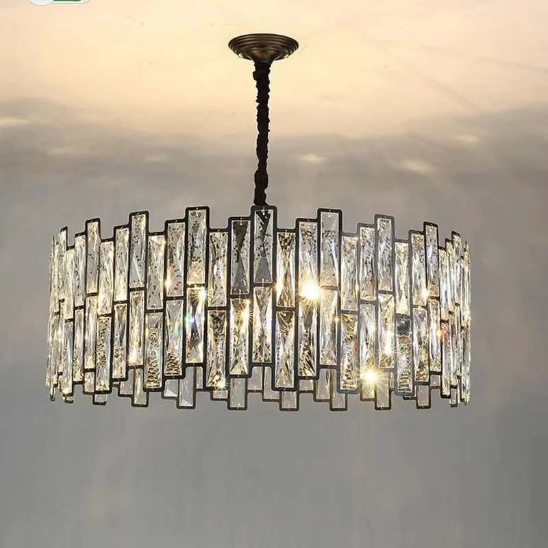 Light Luxury Post-Modern Crystal Hanging Chandelier– For Living Room, Designer Model Home
