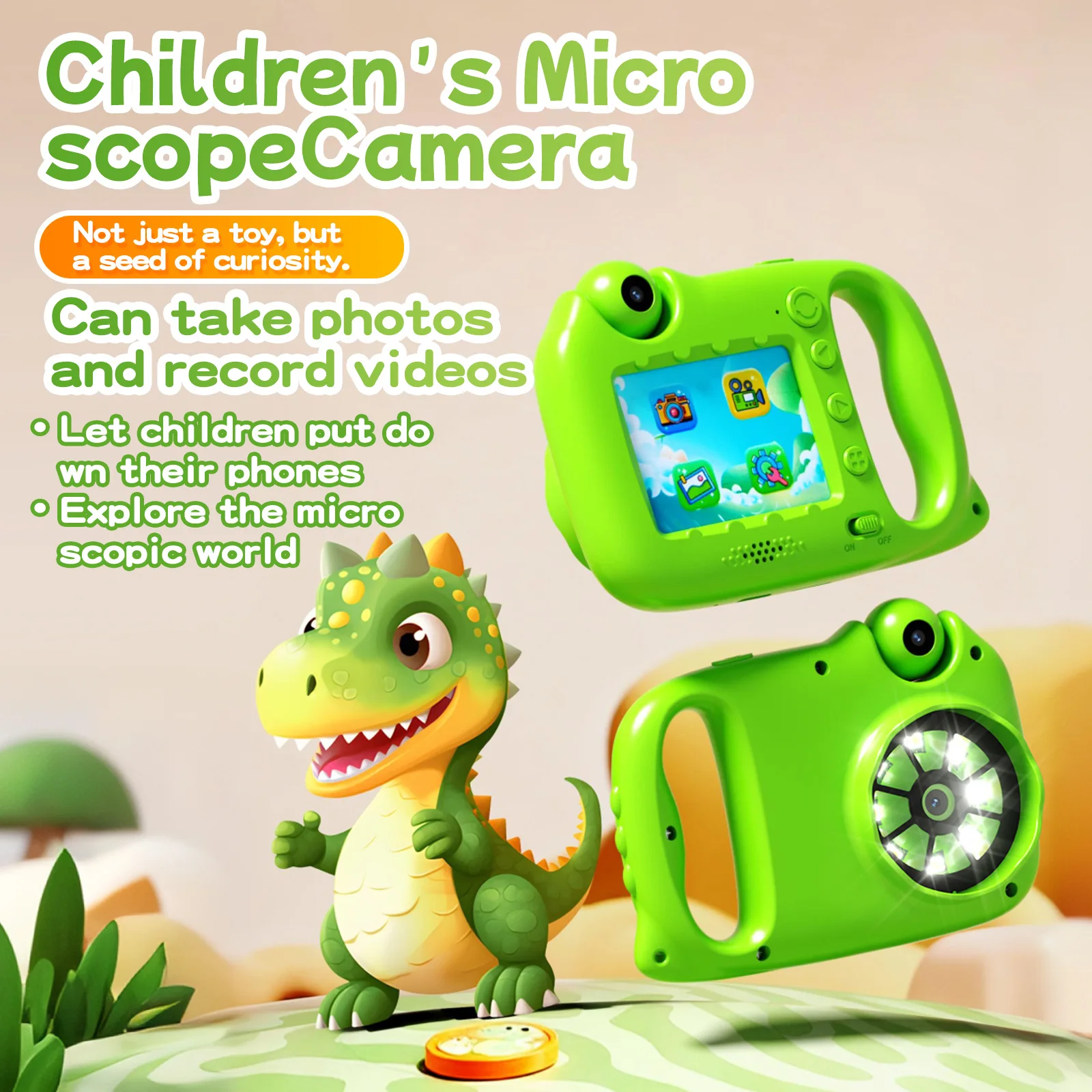 กล้องสำหรับเด็ก, กล้องที่สามารถถ่ายภาพและบันทึกวิดีโอได้ กล้องขนาดเล็กความละเอียดสูง, กล้องกล้องจุลทรรศน์สำหรับเด็ก