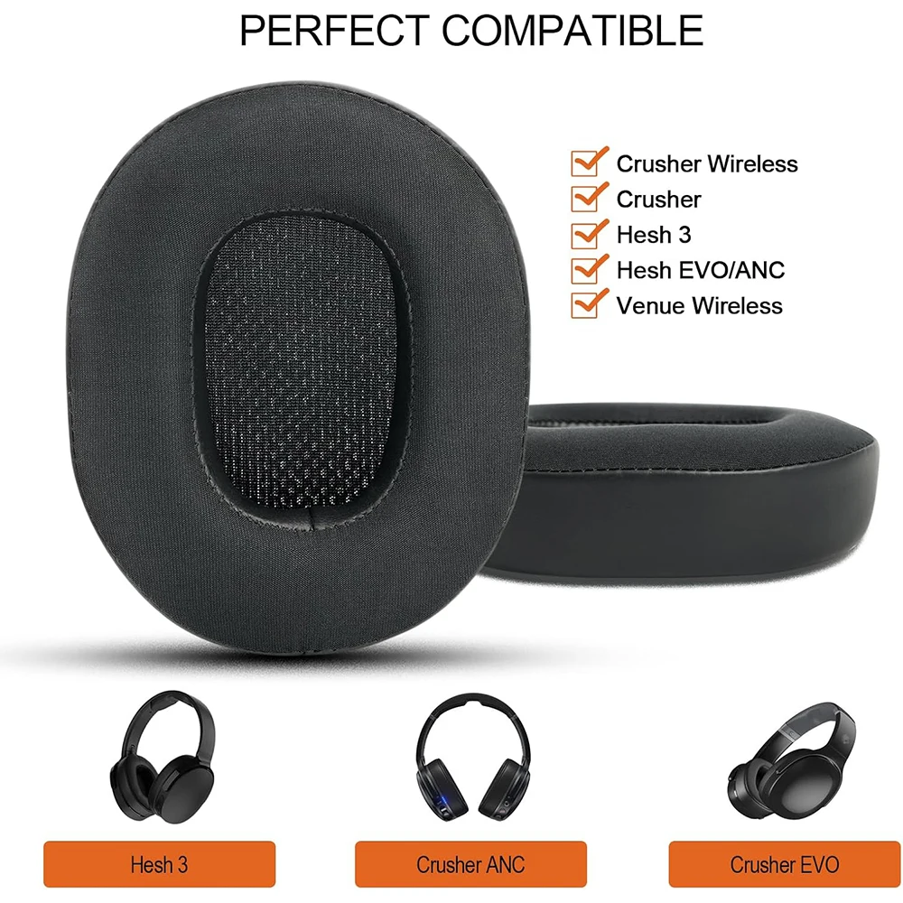 Replacement Earpads for Skullcandy Crusher Wireless,Crusher ANC/EVO,Hesh ANC/EVO,Hesh 3 Headphones Comfortable Cooling-Gel Pads