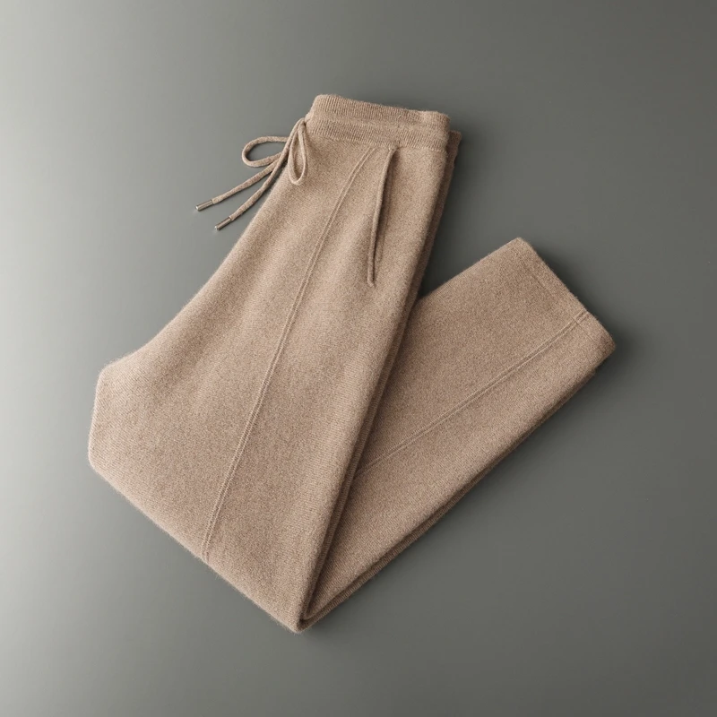 

Новые четырехсекционные брюки из 100% кашемира с воздушным слоем, мужские длинные брюки, облегающие брюки, теплый центральный шв, эластичный поясной карман