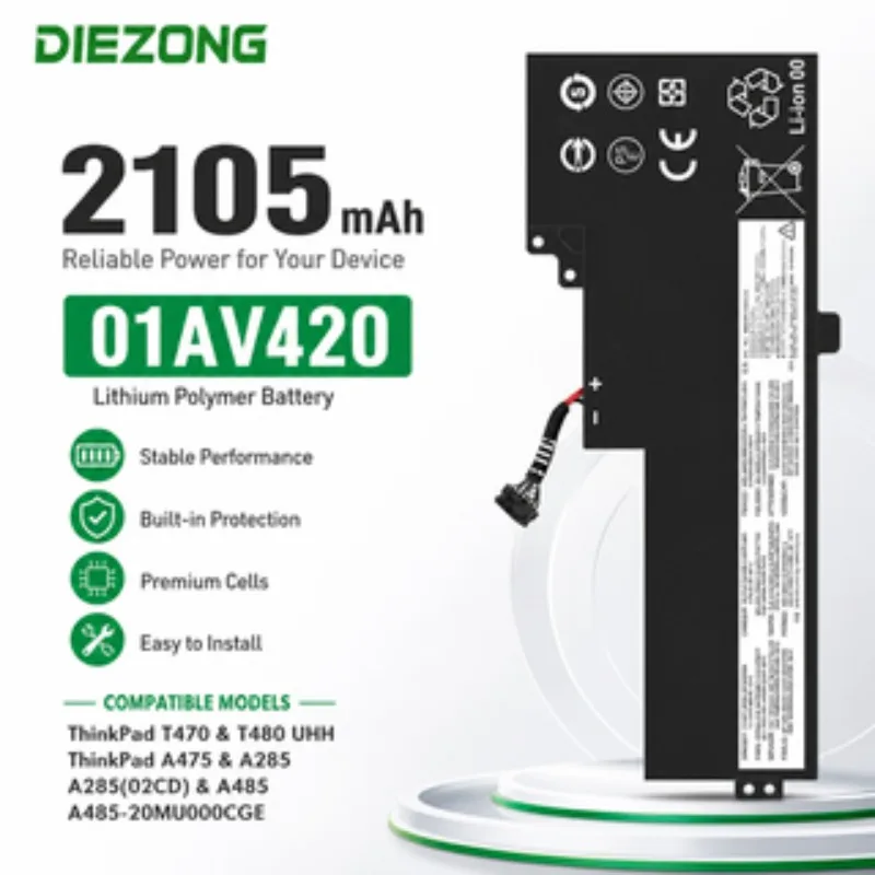 High‑quality 01AV420 /01AV489 Internal Battery for Lenovo ThinkPad T580/P51S/SB10K97576/97577 Battery Replacement