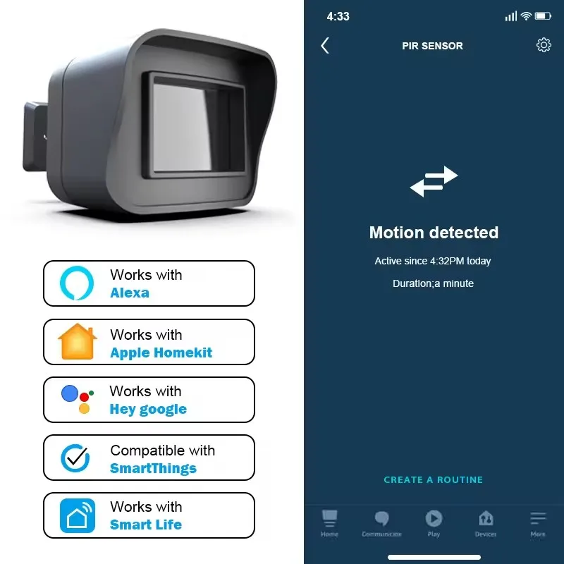 

Smart Motion Wifi door sensor-WiFi Motion Detector-Smart Outdoor Home Security-Weather Resistant-Remote APP anti-theft Alarm