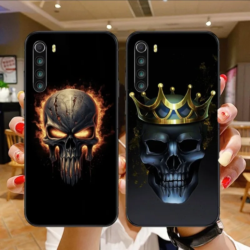 Fire Skull Head Smart Phone Case for Xiaomi Mi 13 12 12S 12T 11T 10T 9T Lite Pro Ultra Poco F3 F4 F5 X4 GT Black Cover Funda