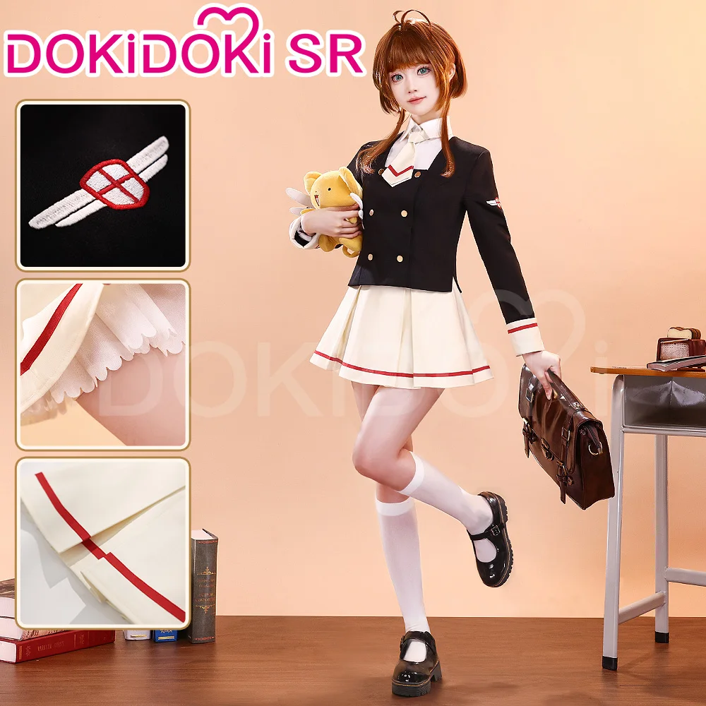 IN STOCK Kinomoto Sakura Cosplay Costume Anime Card Captor Sakura DokiDoki-SR Women School Uniform Sakura Tomoyo Cosplay Wig