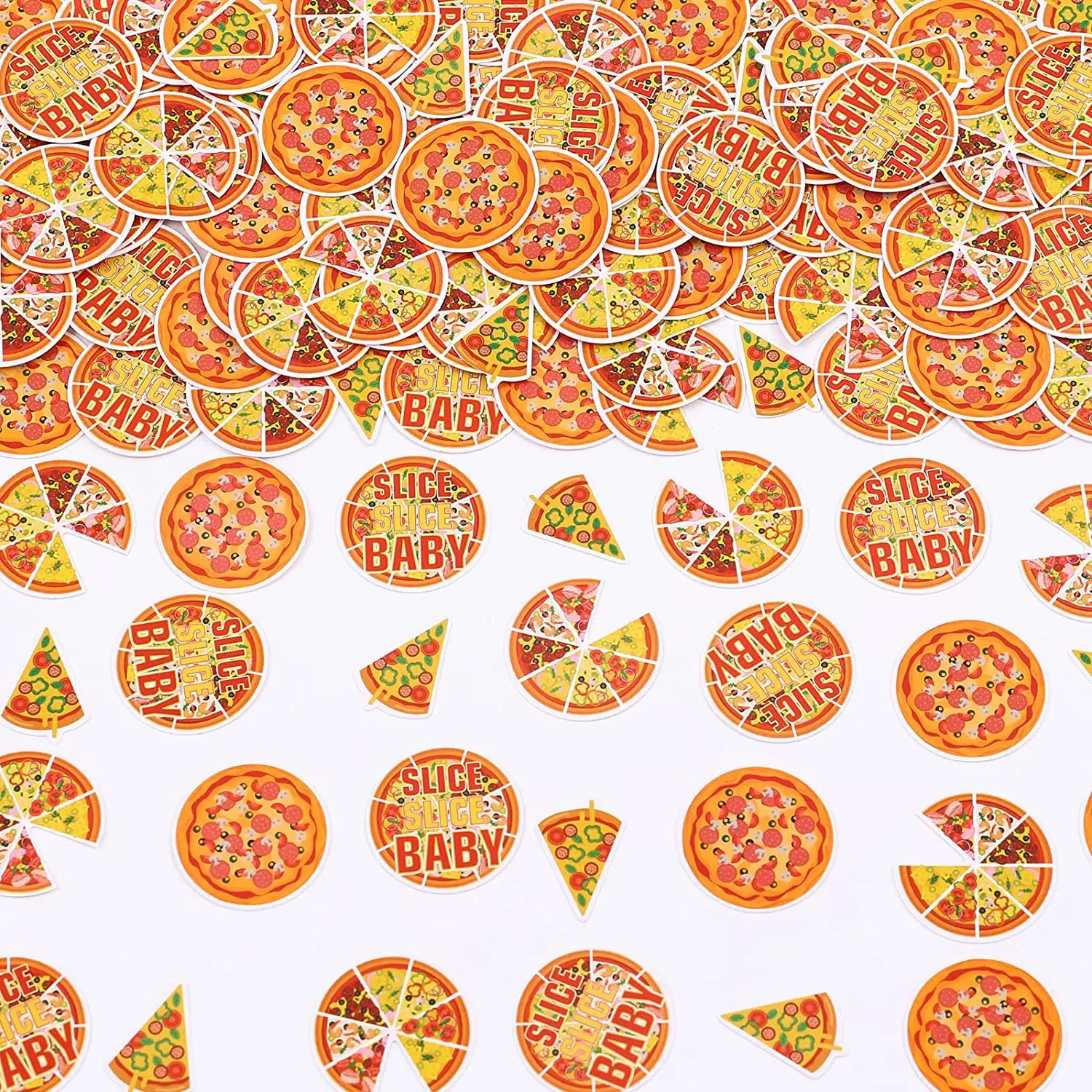 

Cheereveal Pizza Themed Baby Shower Table Decorations 200pcs Slice Slice Baby Confetti Pizza Pattern Baby Shower Table Scatter